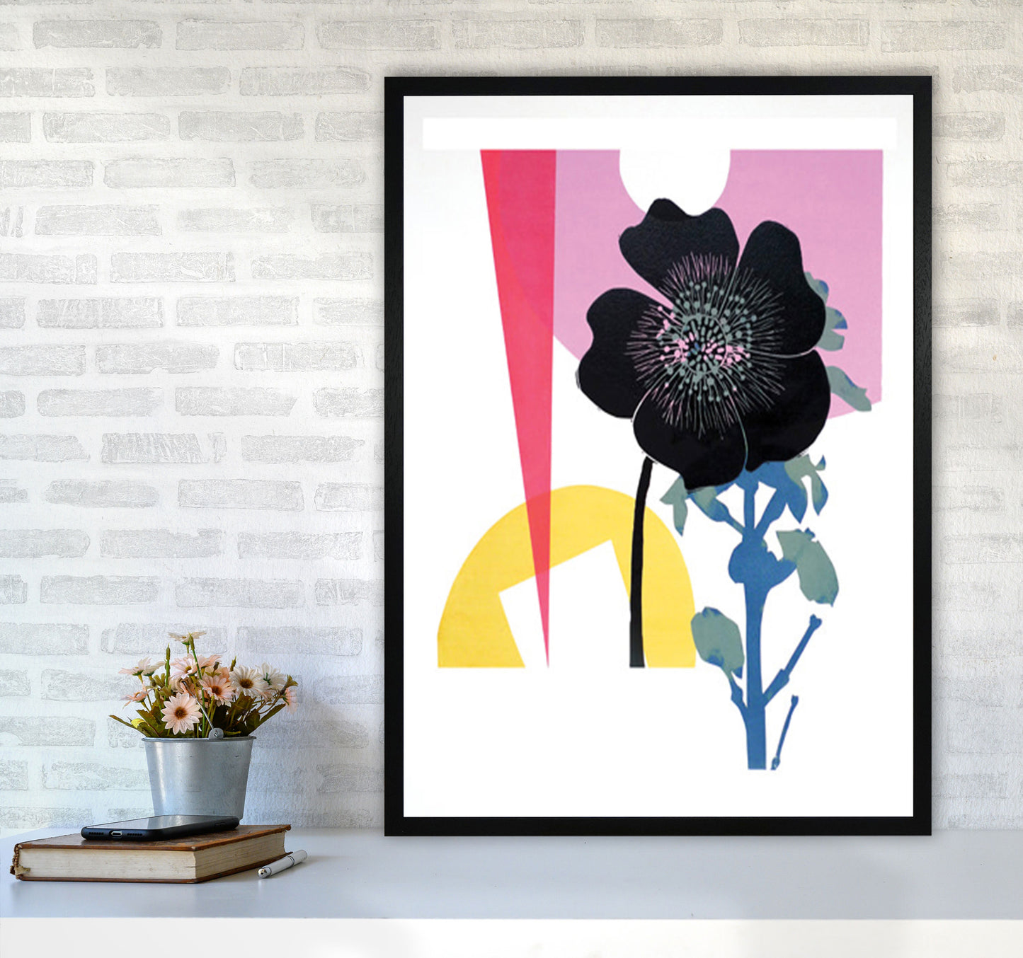 Rananculus Acris Art Print by Kate Heiss A1 White Frame