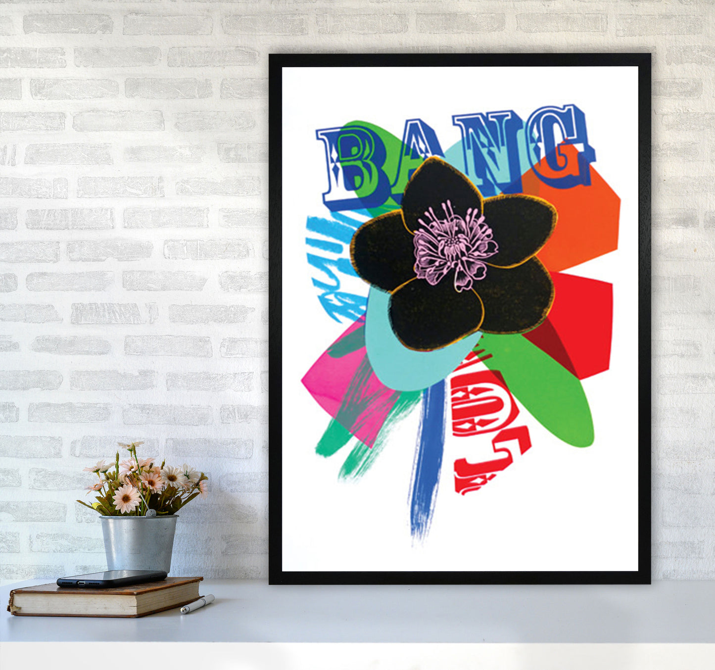Bang 1 Art Print by Kate Heiss A1 White Frame