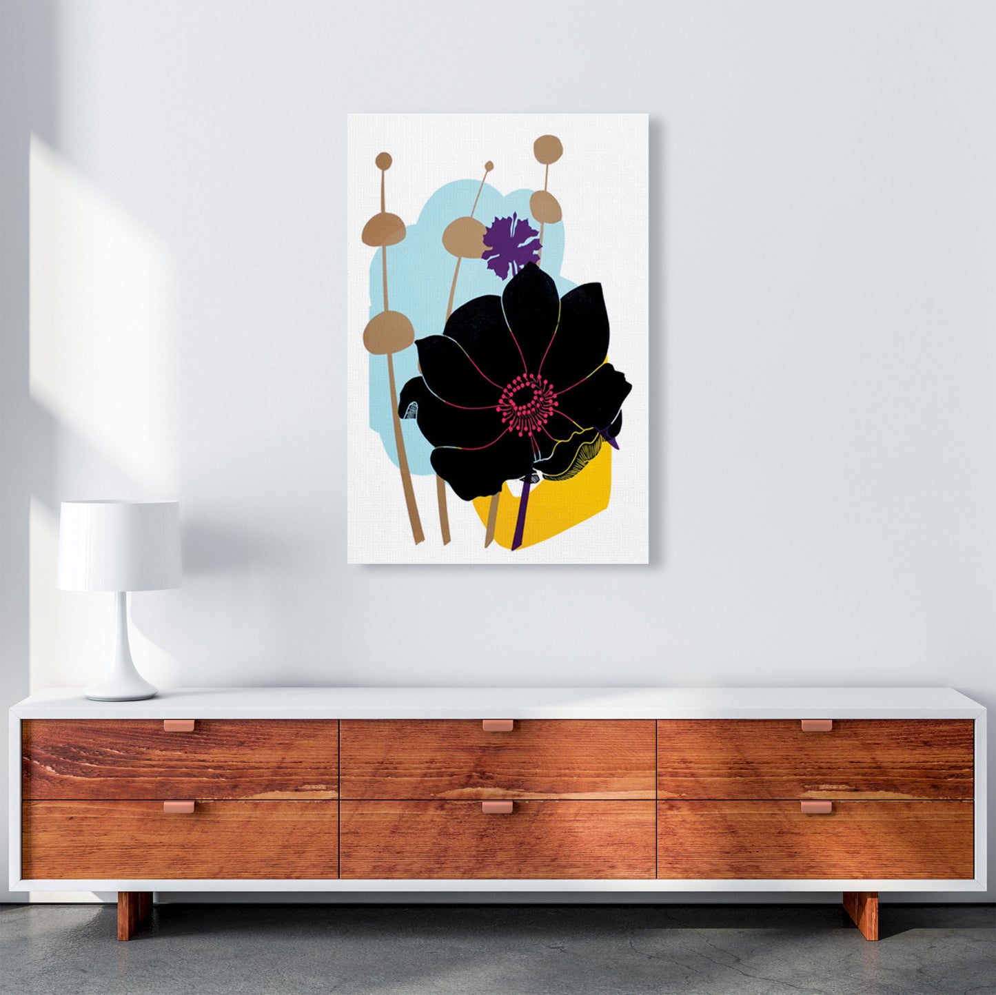 Anemone postcard Art Print by Kate Heiss A1 Canvas