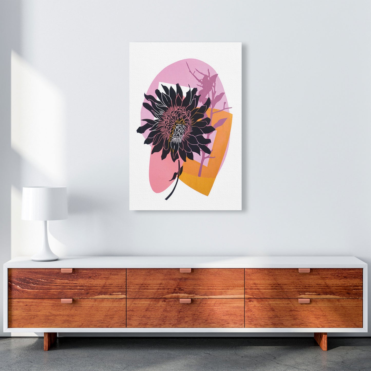 Clematis & Blueberry Art Print by Kate Heiss A1 Canvas