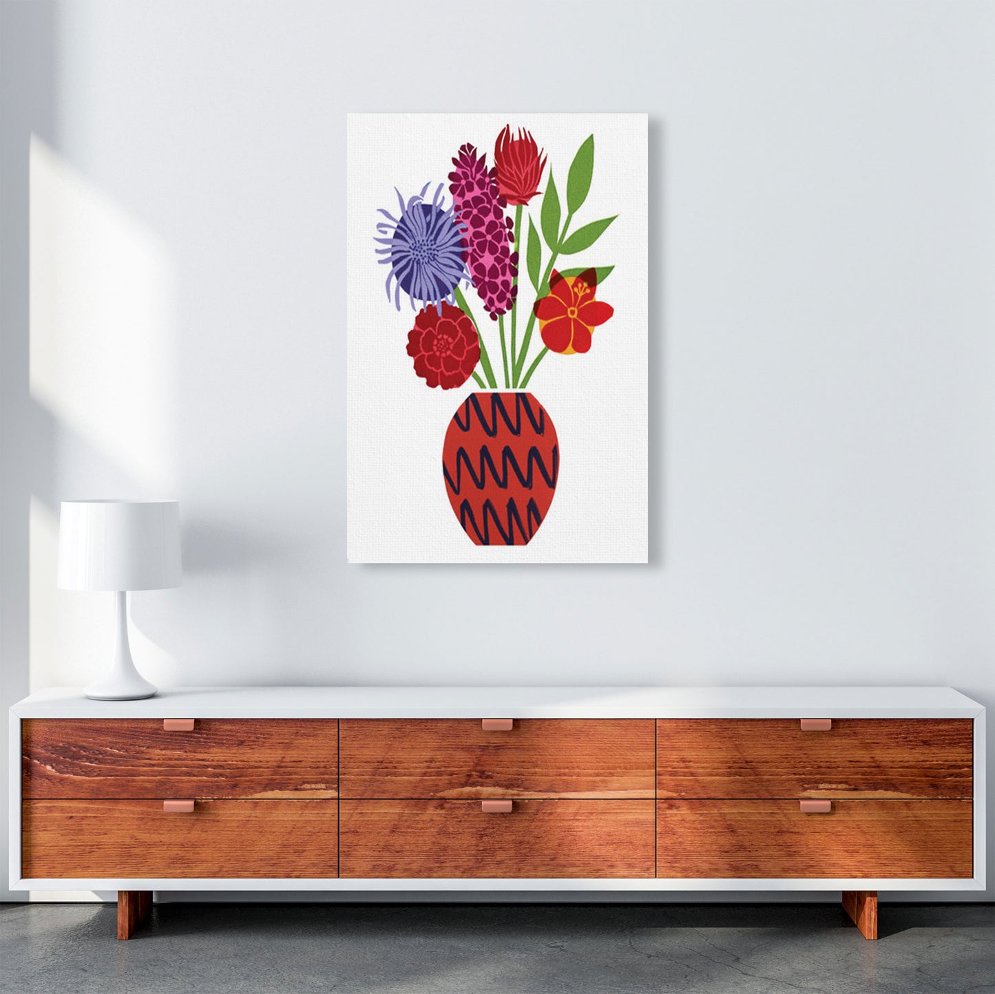Zig Zag Vase Art Print by Kate Heiss A1 Canvas