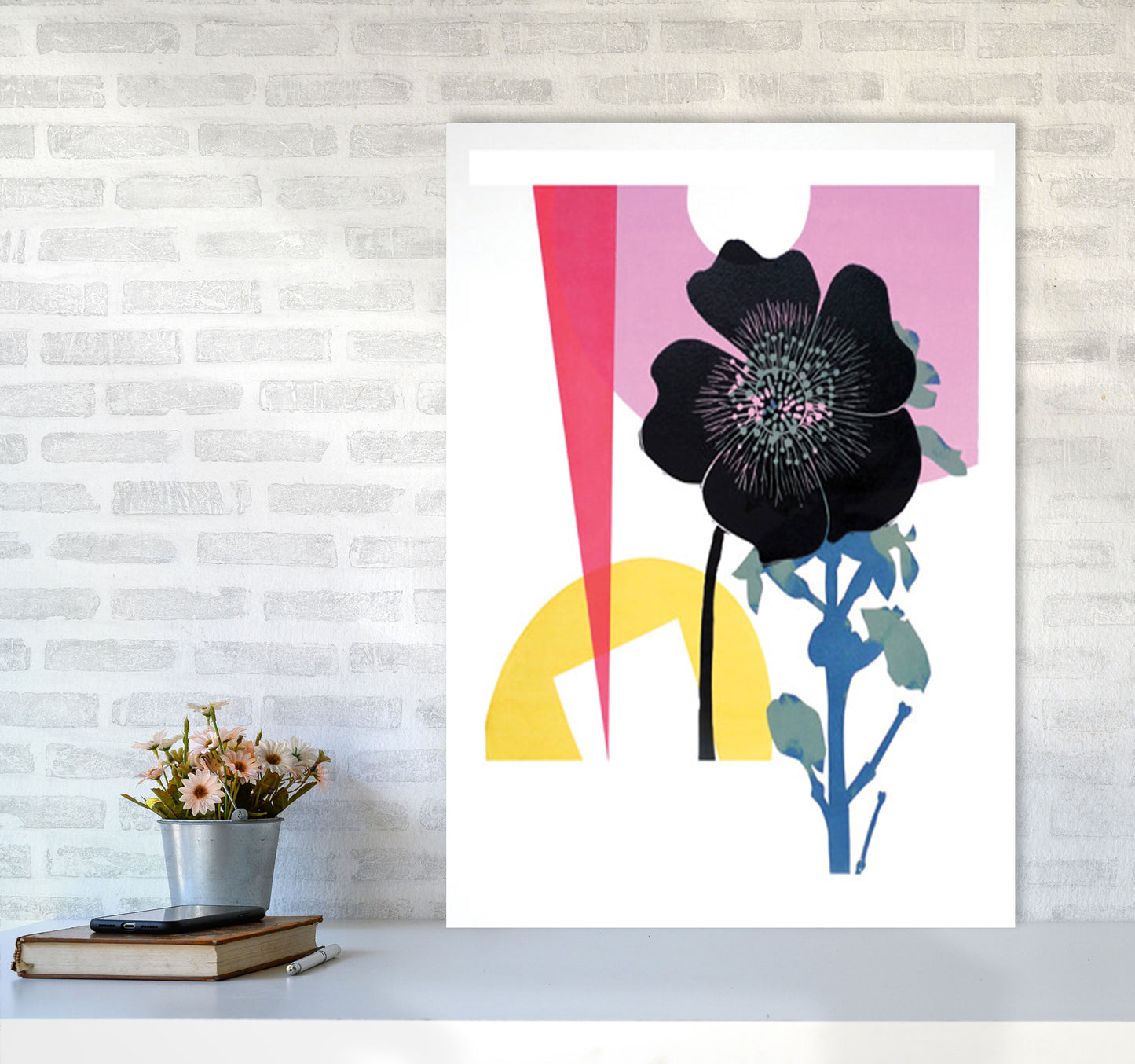 Rananculus Acris Art Print by Kate Heiss A1 Black Frame