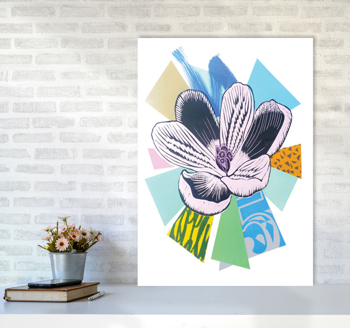 Crocus 2 Series 1 Art Print by Kate Heiss A1 Black Frame