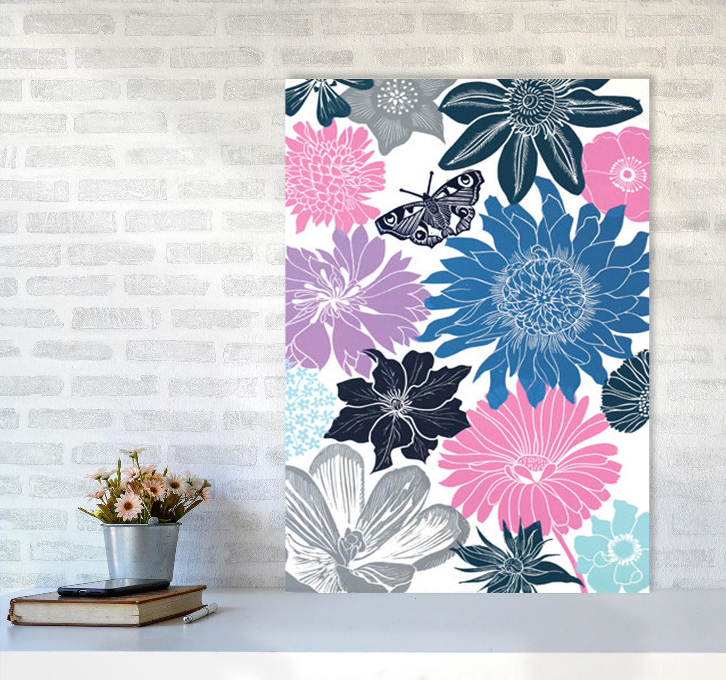 Cottage Garden 18 postcard Art Print by Kate Heiss A1 Black Frame
