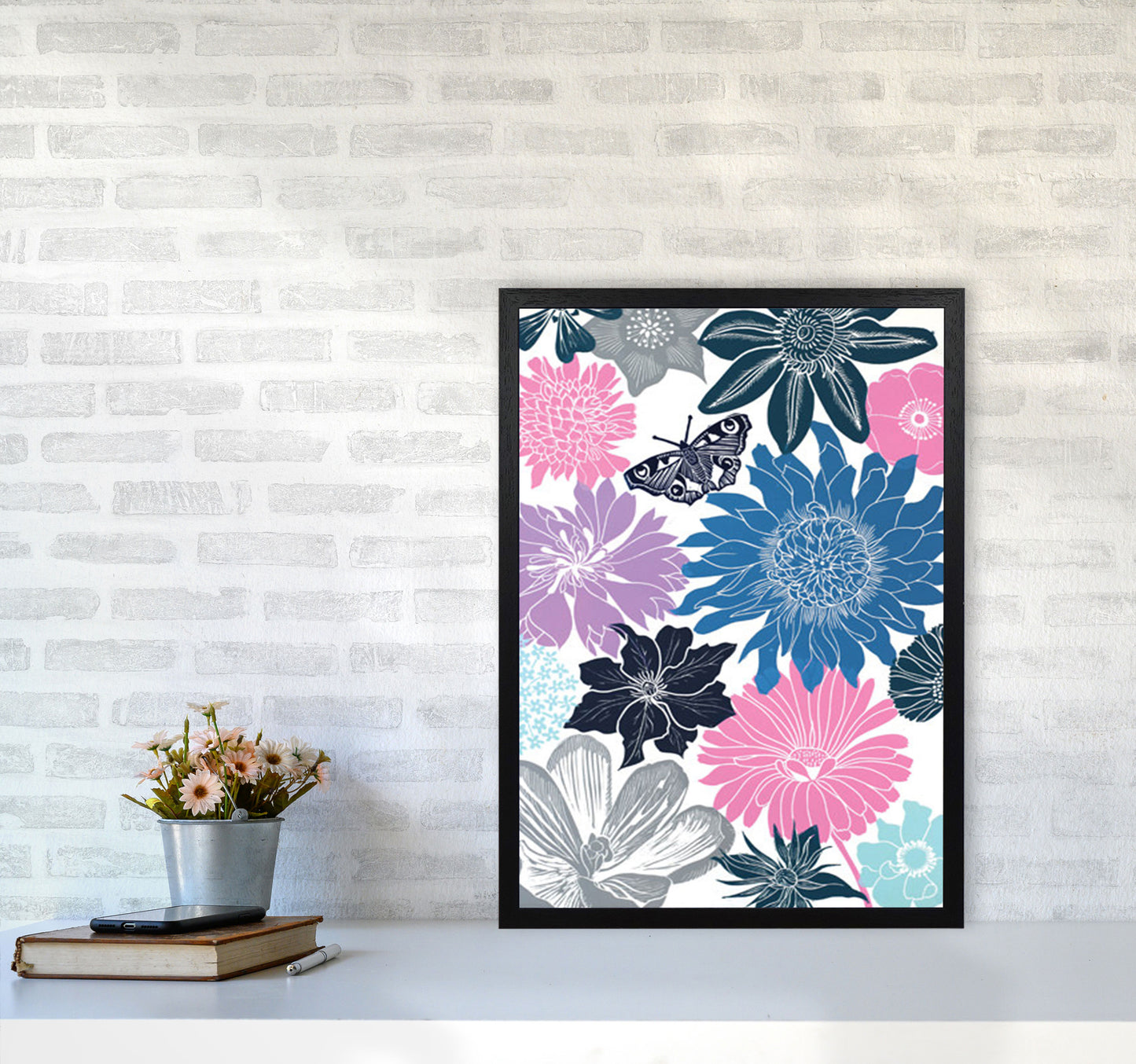 Cottage Garden 18 postcard Art Print by Kate Heiss A2 White Frame