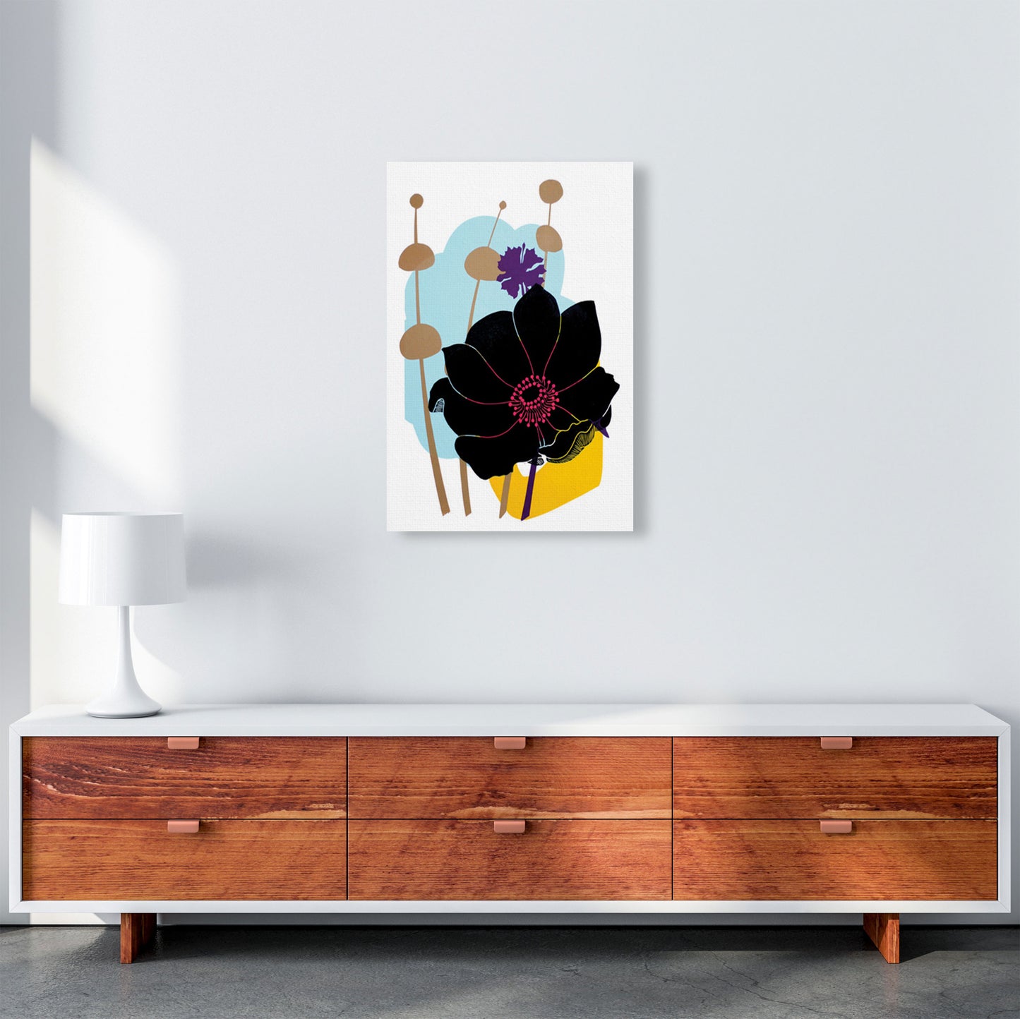 Anemone postcard Art Print by Kate Heiss A2 Canvas