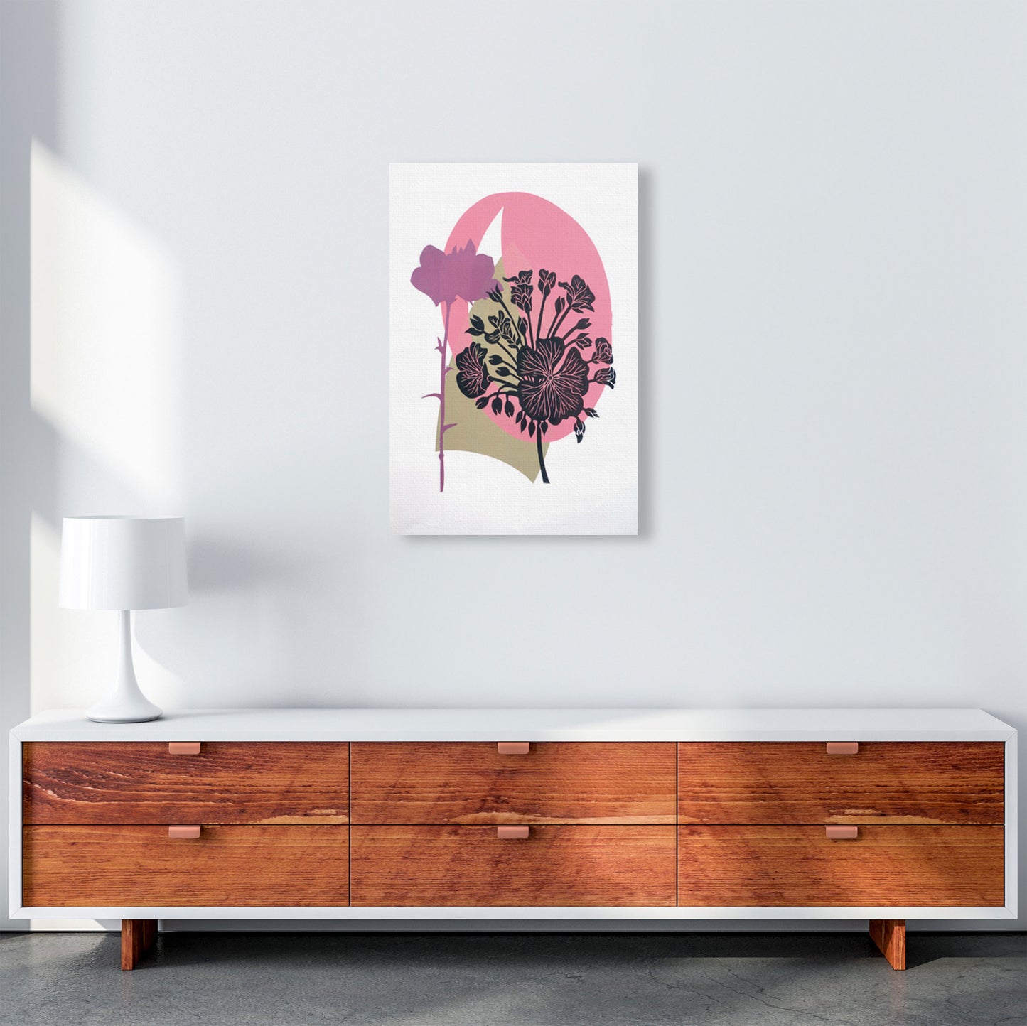 Geranium & Campanula Art Print by Kate Heiss A2 Canvas