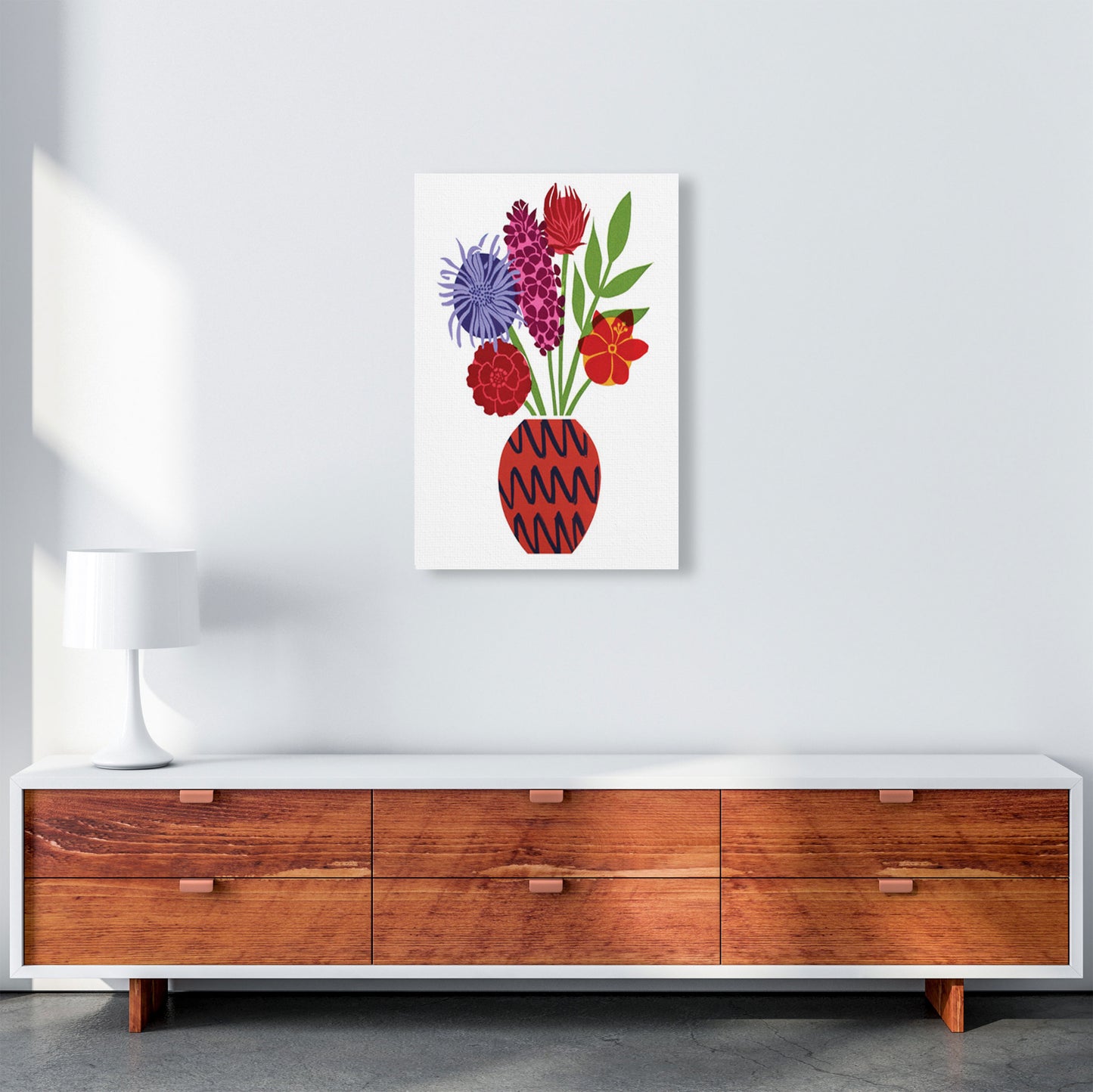 Zig Zag Vase Art Print by Kate Heiss A2 Canvas