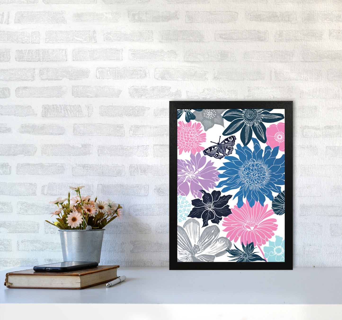 Cottage Garden 18 postcard Art Print by Kate Heiss A3 White Frame