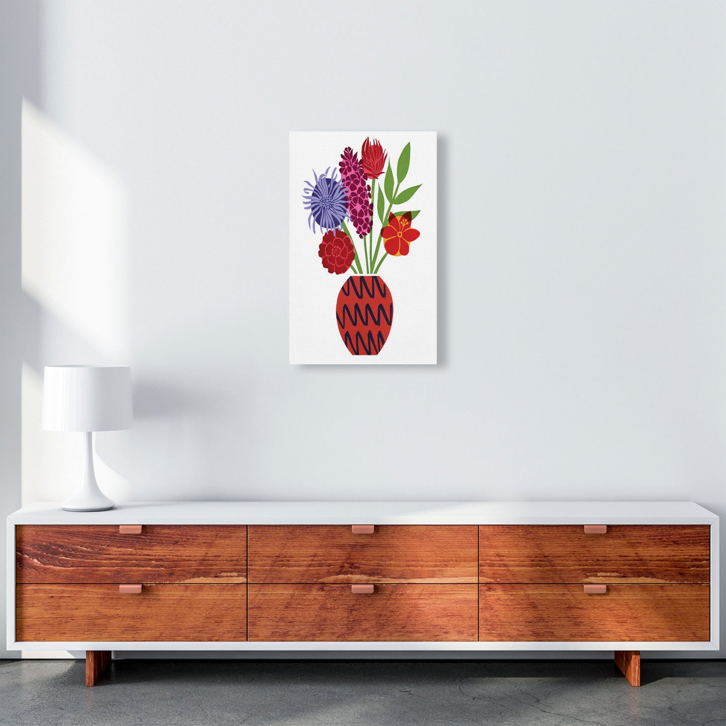 Zig Zag Vase Art Print by Kate Heiss A3 Canvas