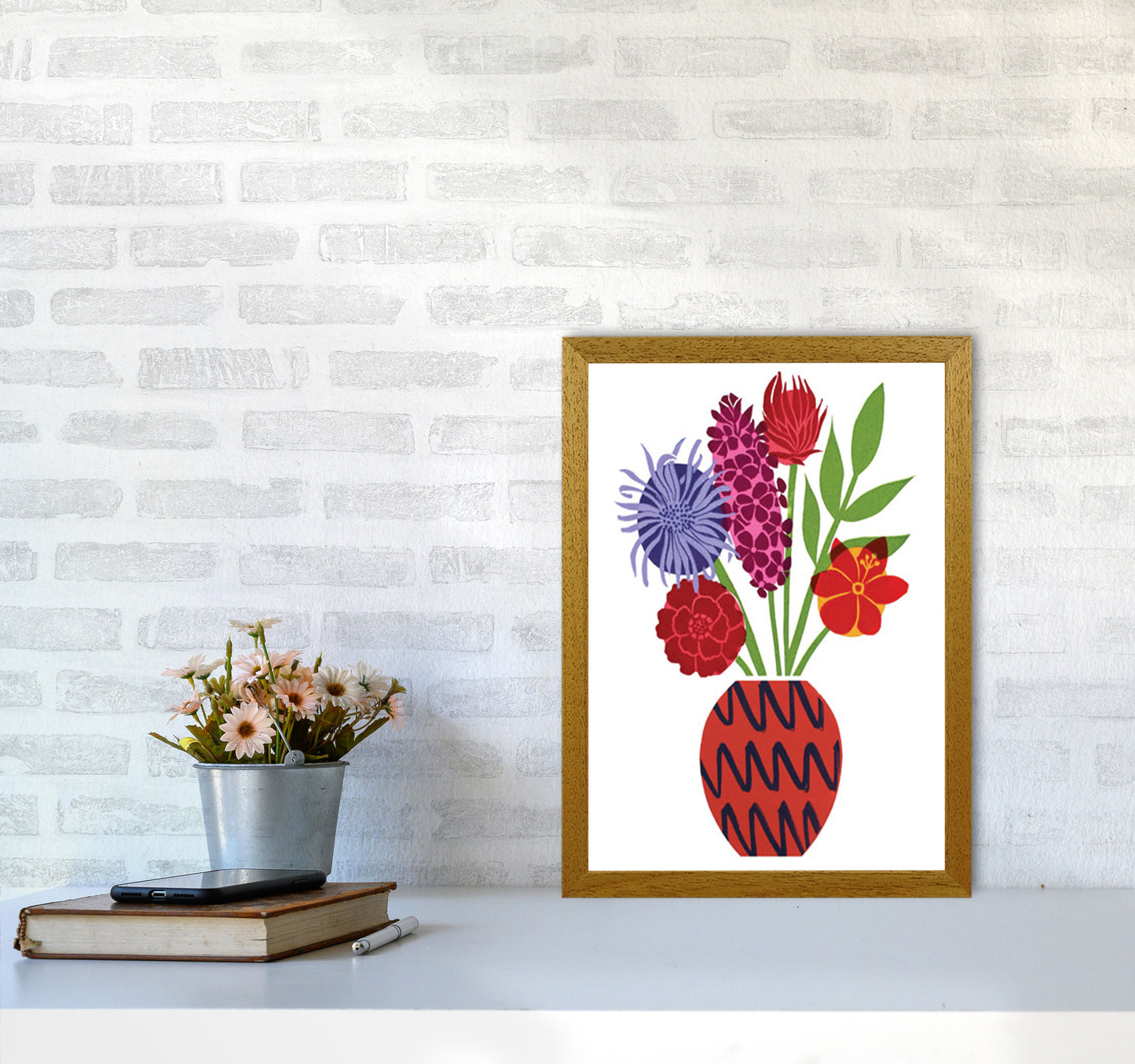 Zig Zag Vase Art Print by Kate Heiss A3 Print Only