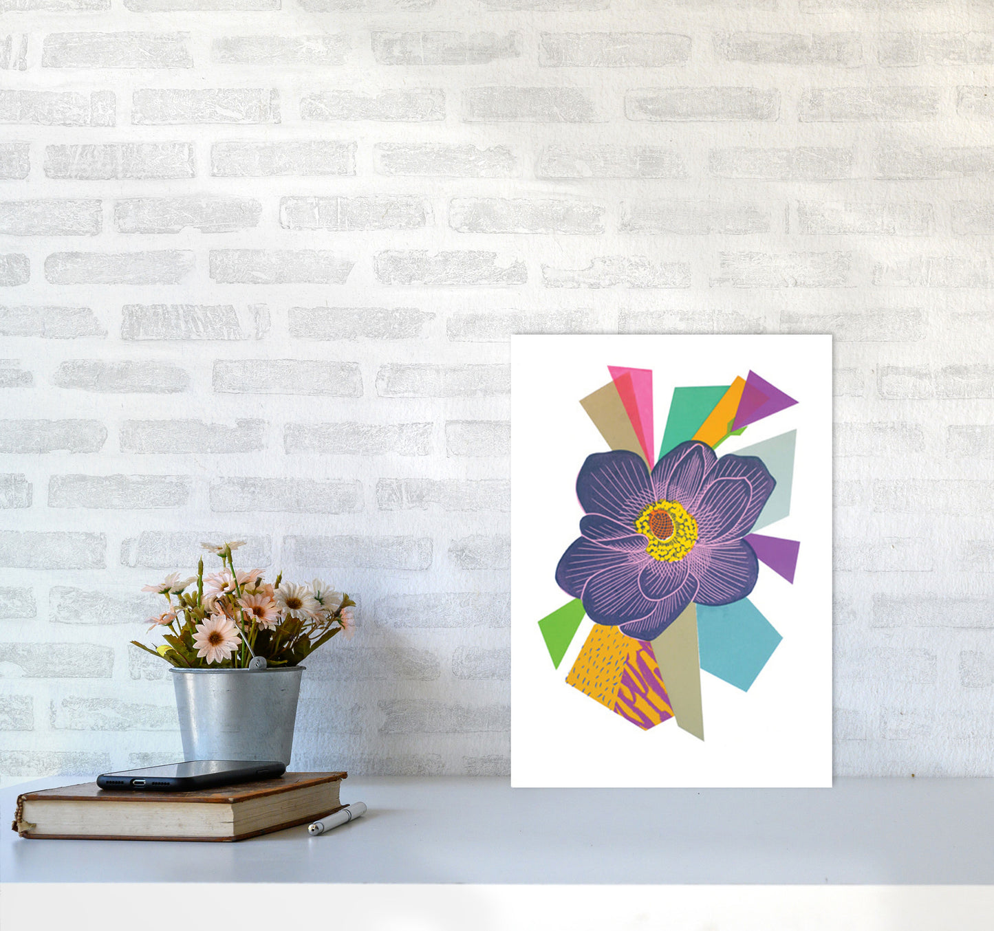 Anemone1 Series 1 Art Print by Kate Heiss A3 Black Frame