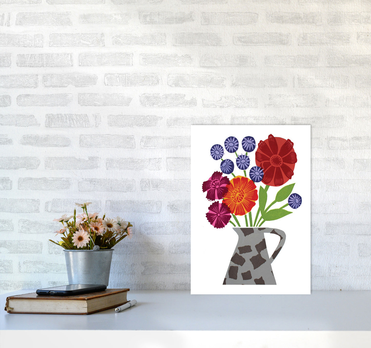 PatchVase Art Print by Kate Heiss A3 Black Frame