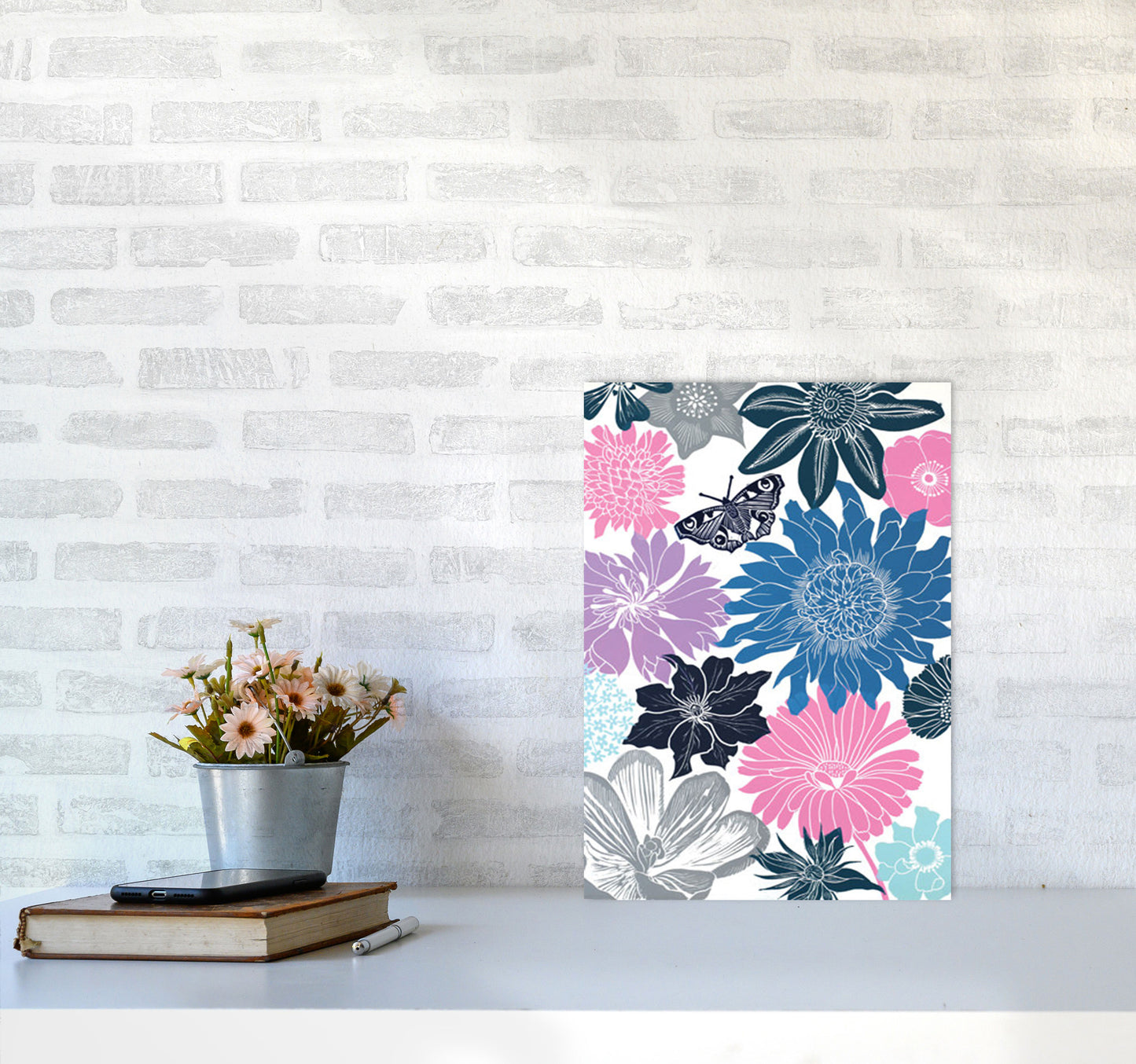 Cottage Garden 18 postcard Art Print by Kate Heiss A3 Black Frame