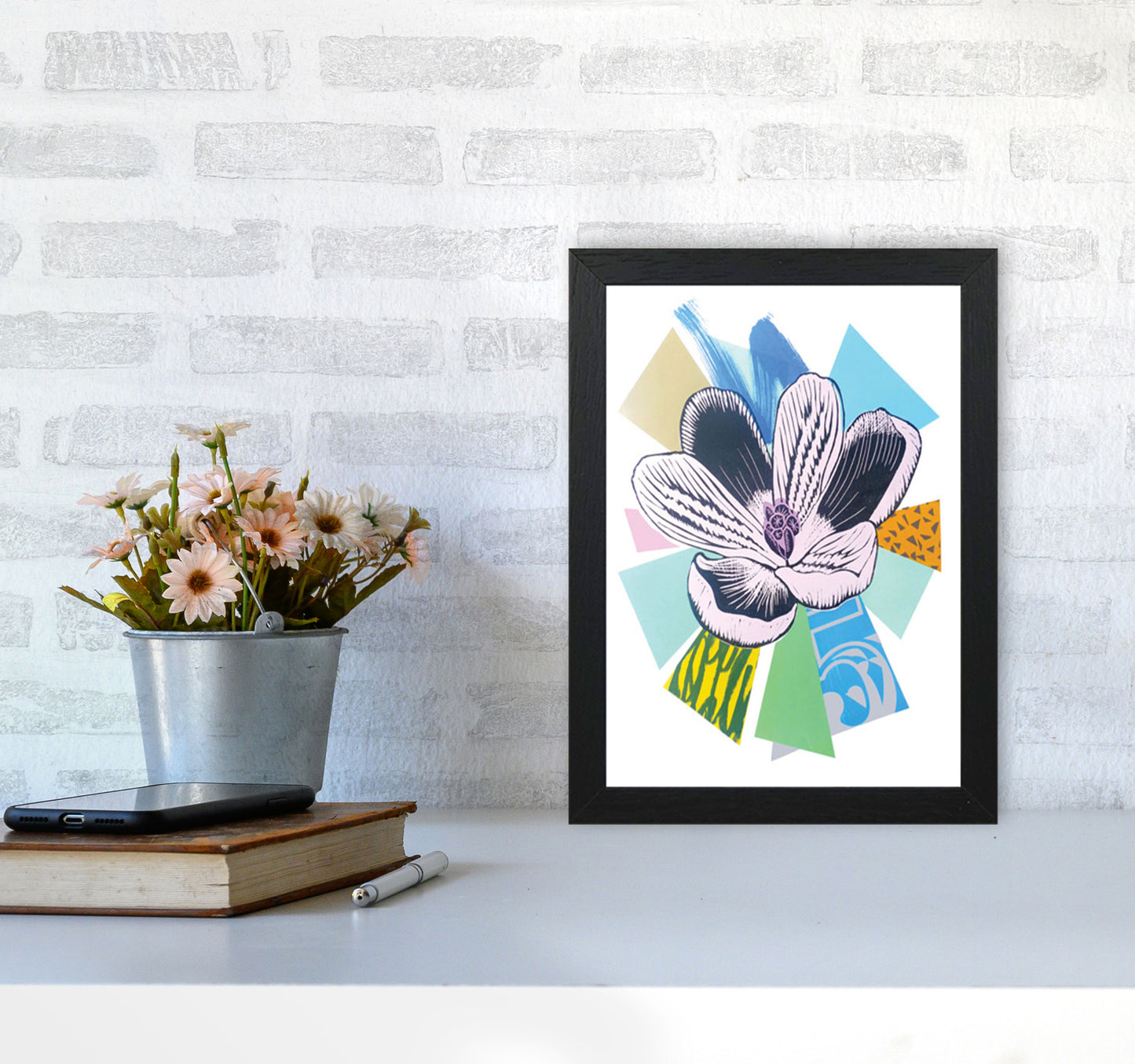 Crocus 2 Series 1 Art Print by Kate Heiss A4 White Frame