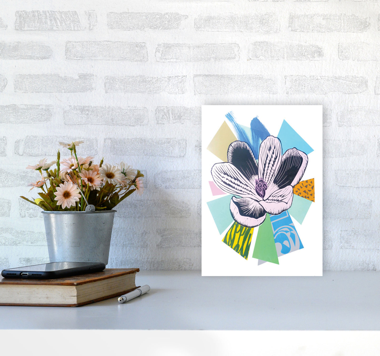 Crocus 2 Series 1 Art Print by Kate Heiss A4 Black Frame