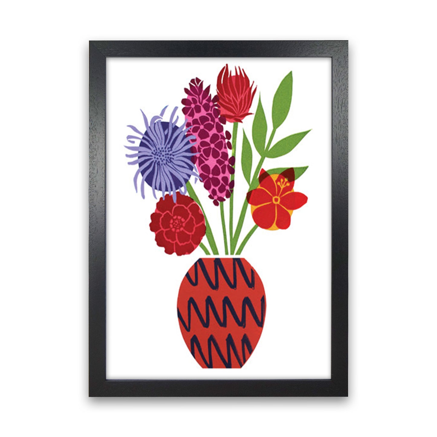 Zig Zag Vase Art Print by Kate Heiss Black Grain