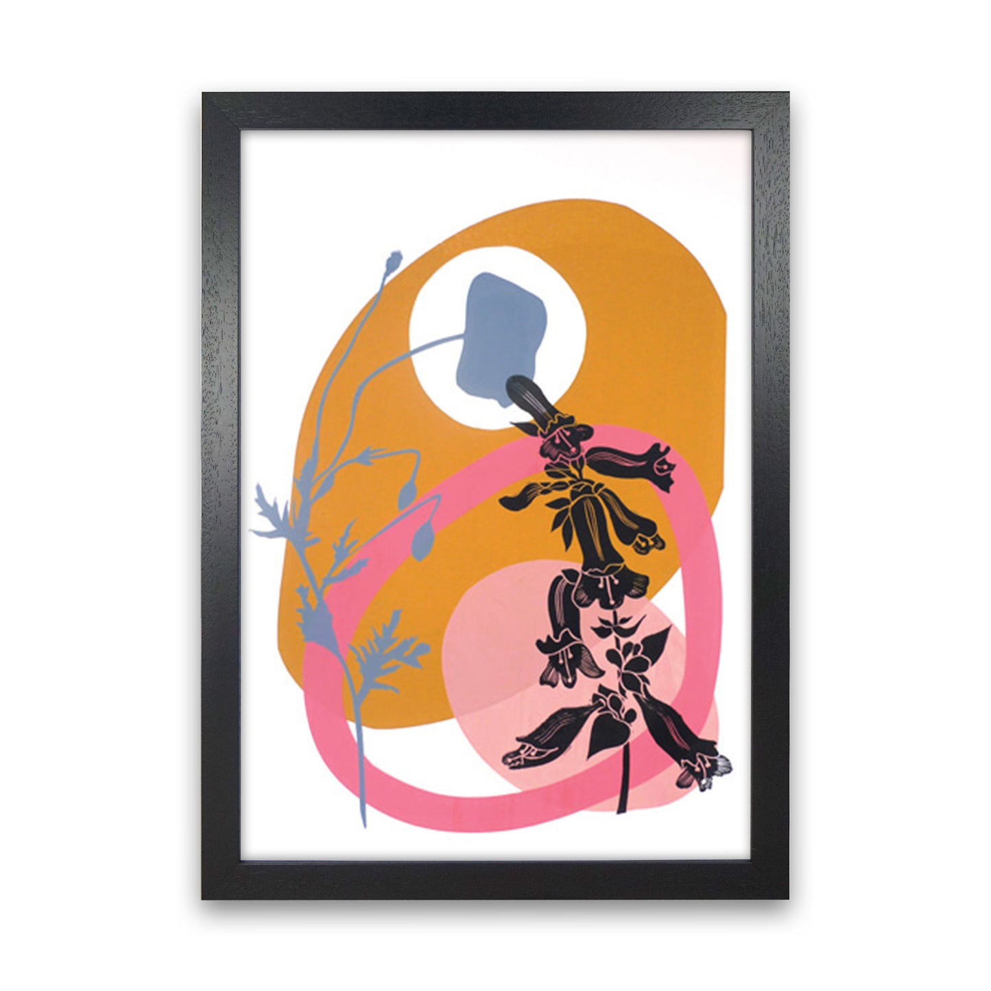 Poppy & Pentemon postcard Art Print by Kate Heiss Black Grain