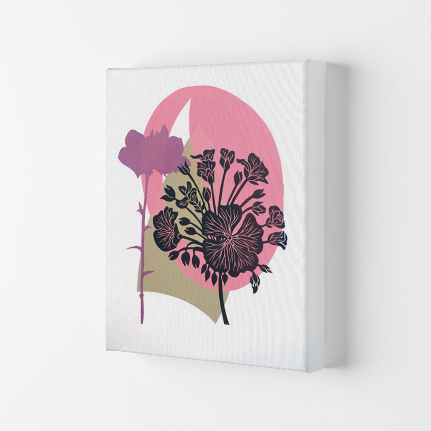 Geranium & Campanula Art Print by Kate Heiss Canvas