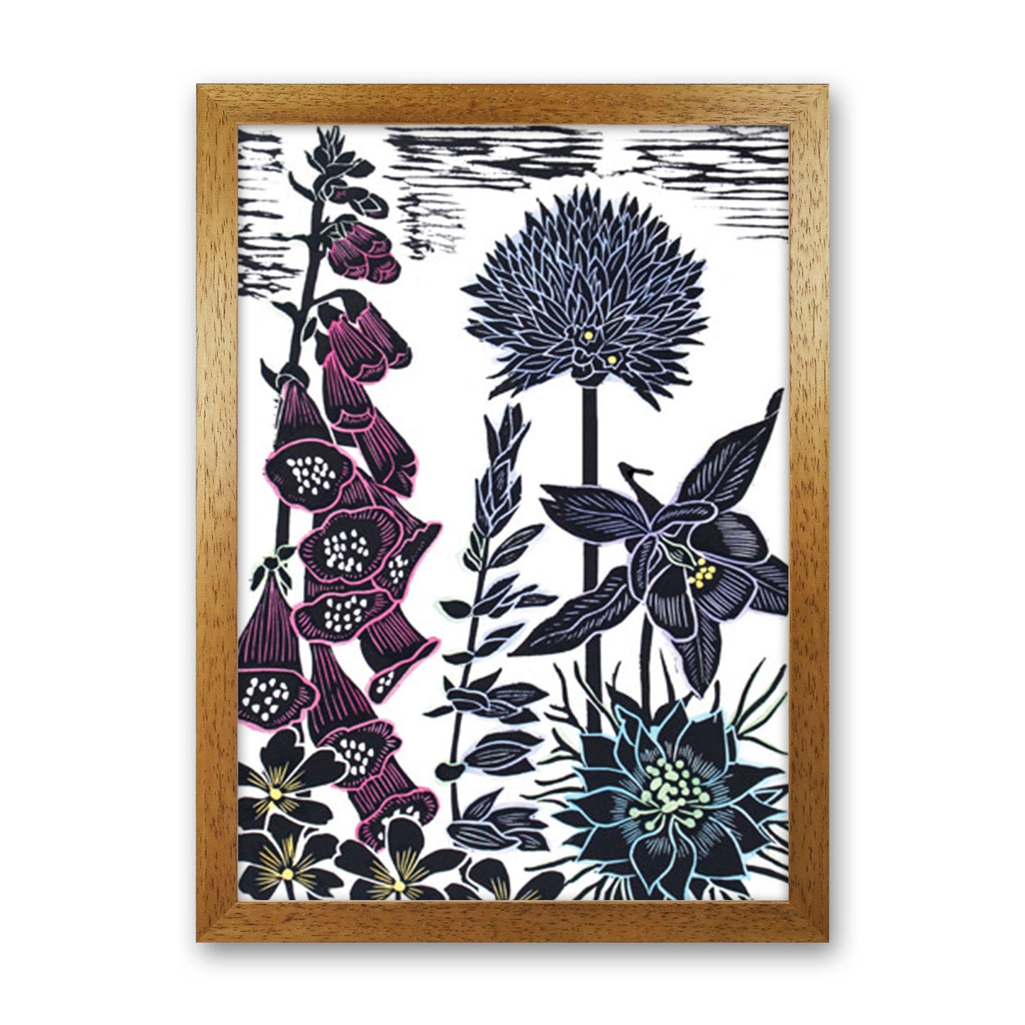 Foxgloves Art Print by Kate Heiss Oak Grain