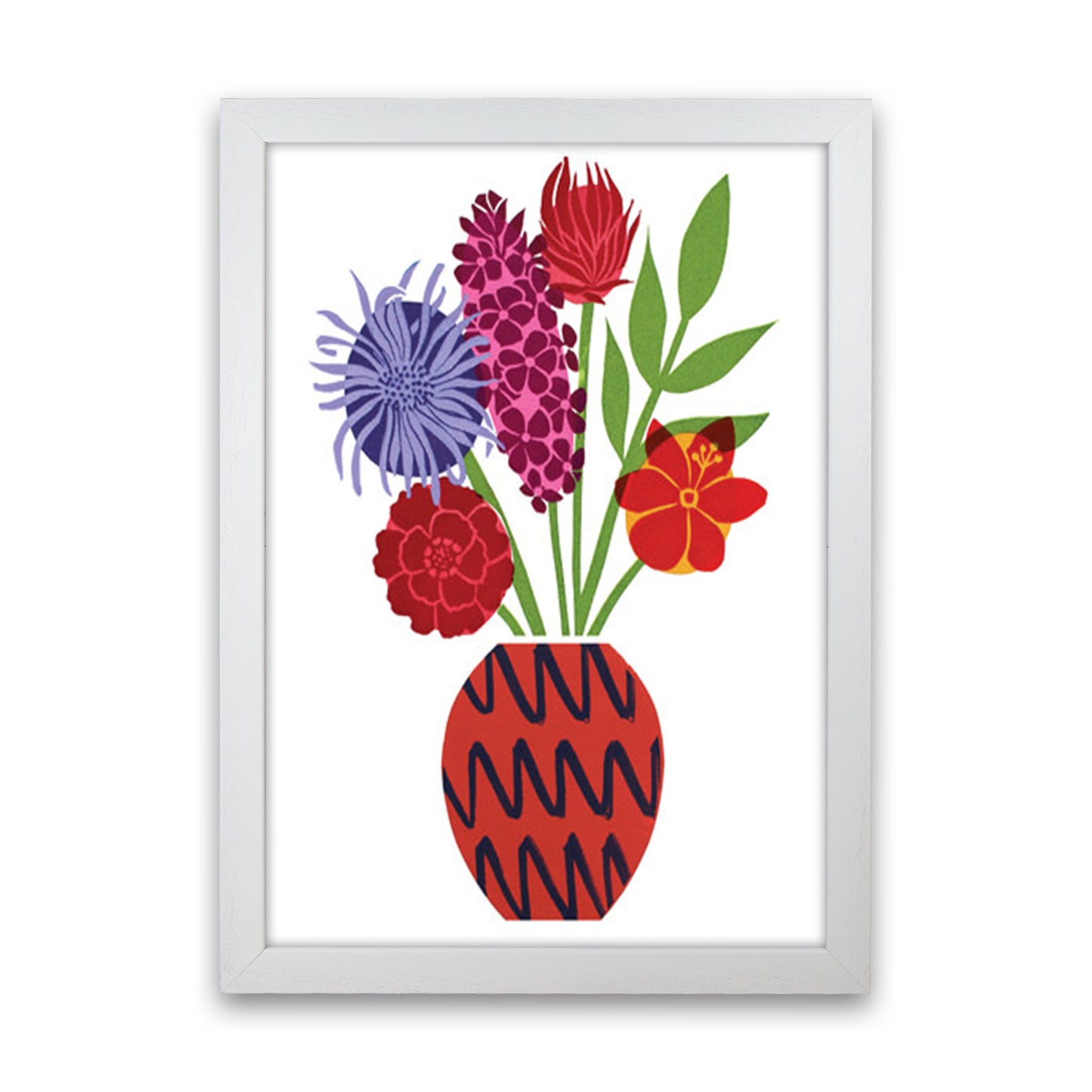 Zig Zag Vase Art Print by Kate Heiss White Grain