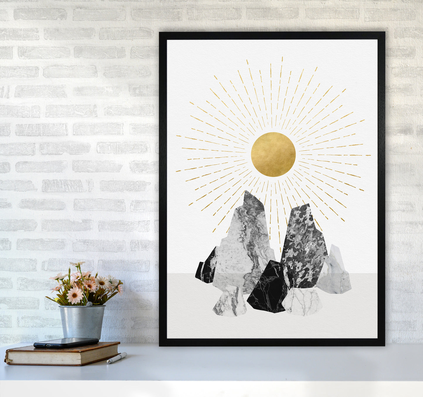 Rock Formation No 1 Art Print by Kookiepixel A1 White Frame