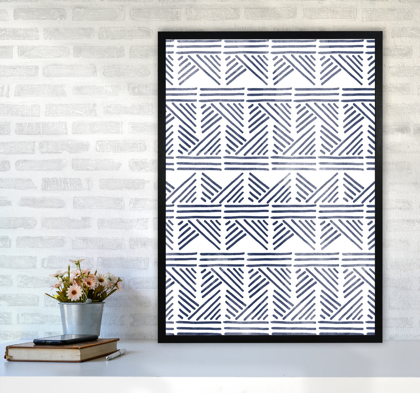 Aztec Print Art Print by Kookiepixel A1 White Frame