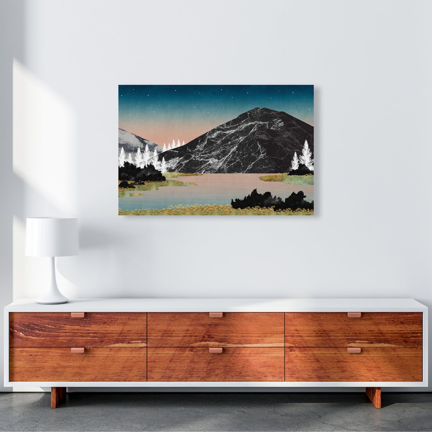 The Lake Art Print by Kookiepixel A1 Canvas