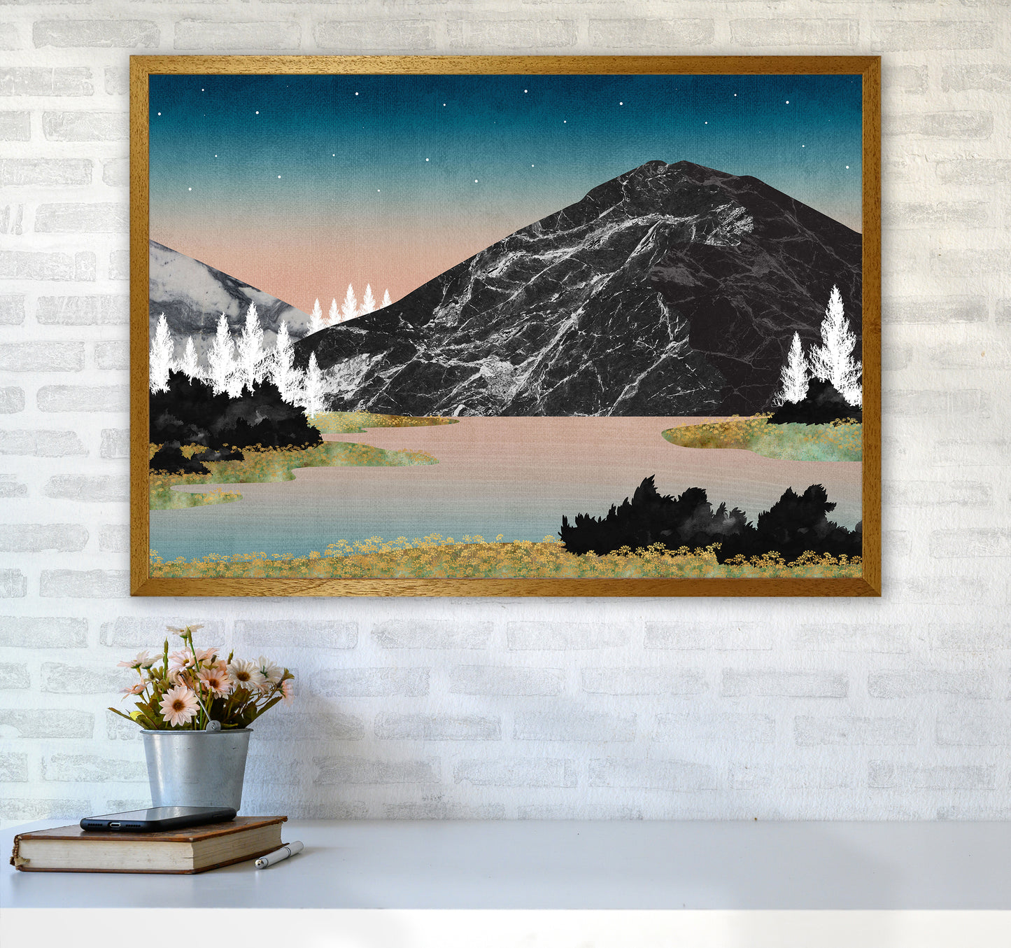 The Lake Art Print by Kookiepixel A1 Print Only