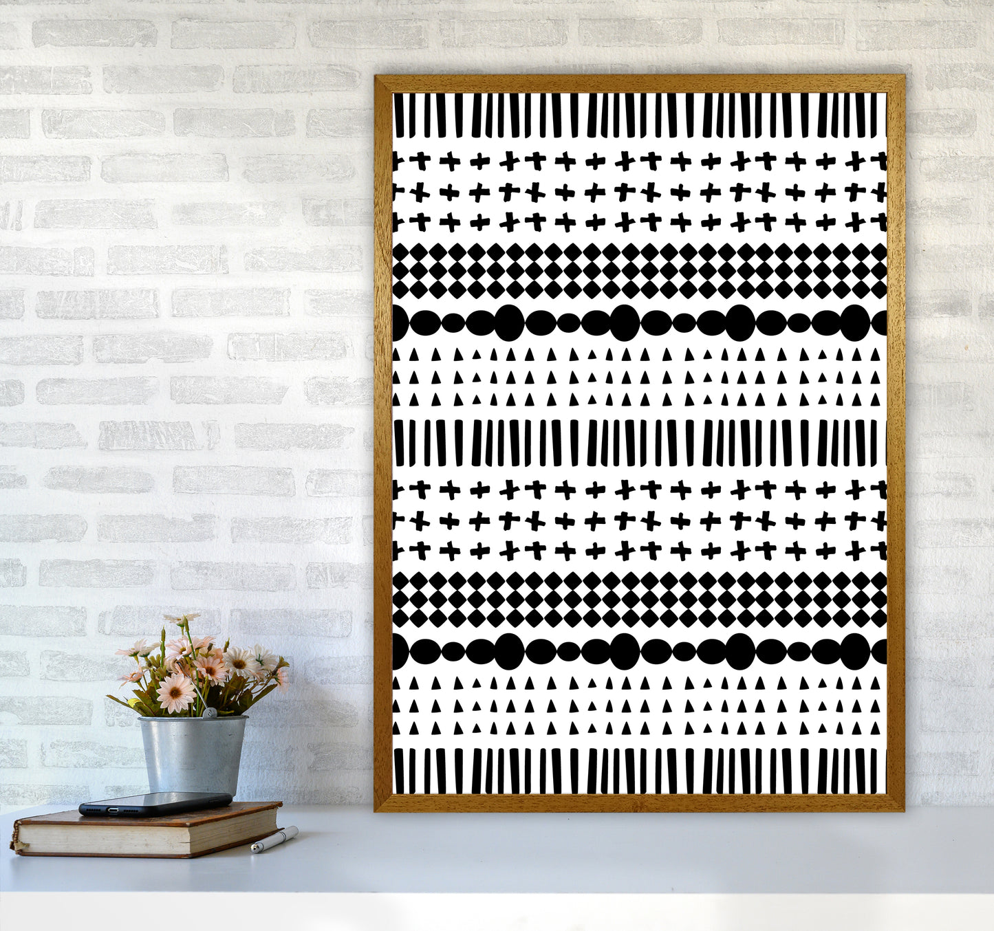 Scandi Pattern No 1 Abstract Art Print by Kookiepixel A1 Print Only