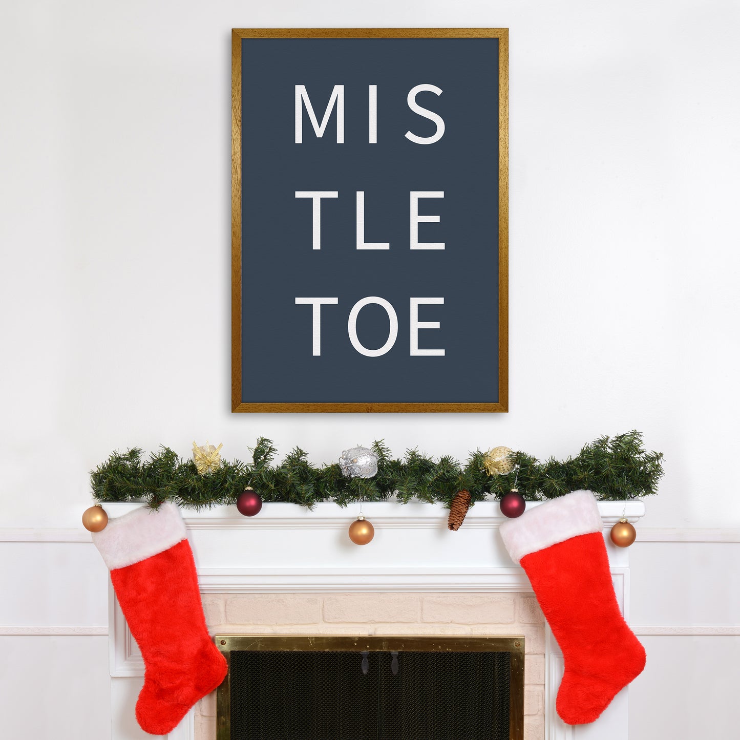 Mistletoe Christmas Art Print by Kookiepixel A1 Print Only