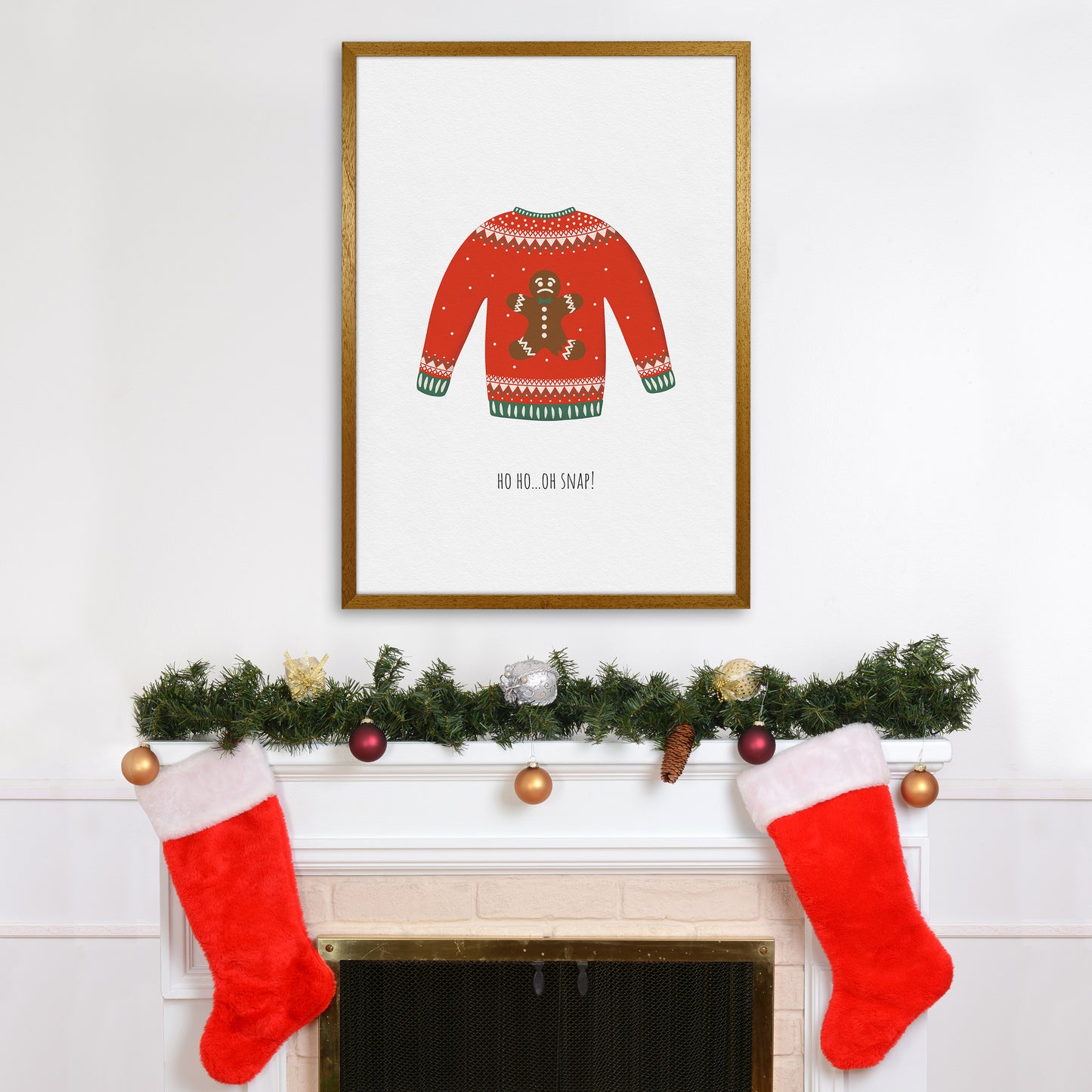 Oh snap Christmas Art Print by Kookiepixel A1 Print Only