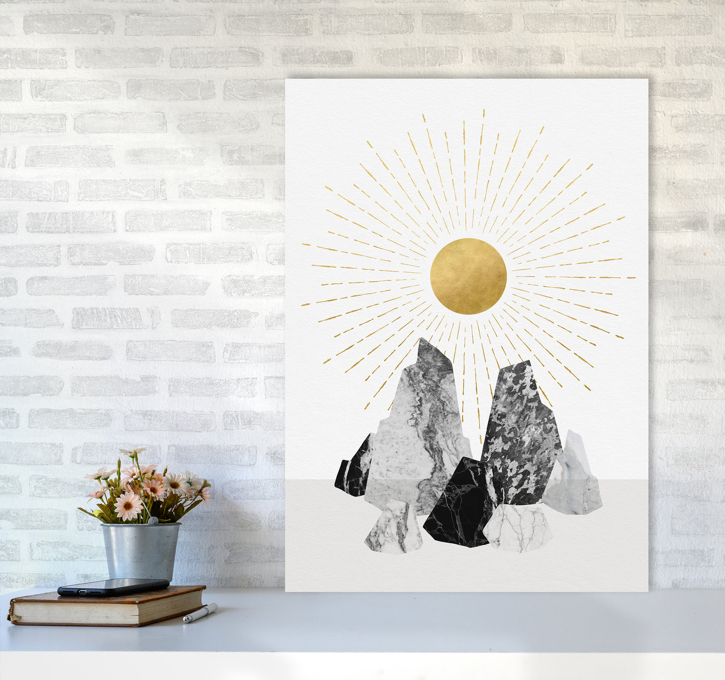 Rock Formation No 1 Art Print by Kookiepixel A1 Black Frame