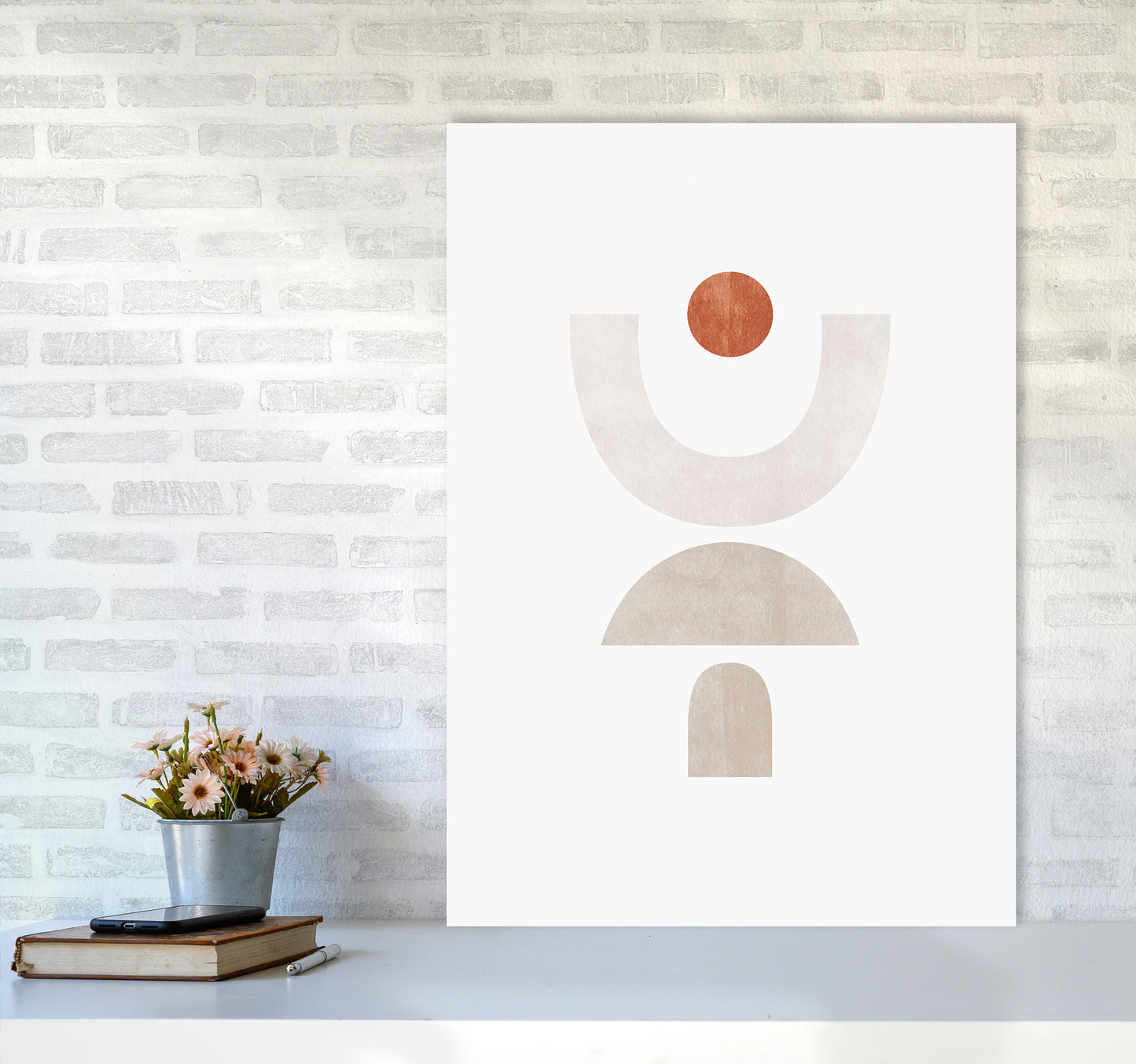 Abstract Geometric No 1 Art Print by Kookiepixel A1 Black Frame