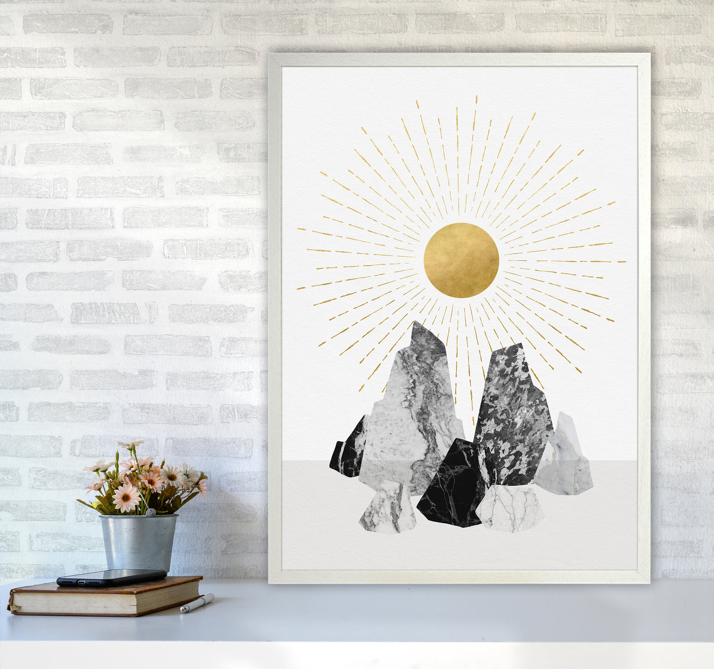Rock Formation No 1 Art Print by Kookiepixel A1 Oak Frame
