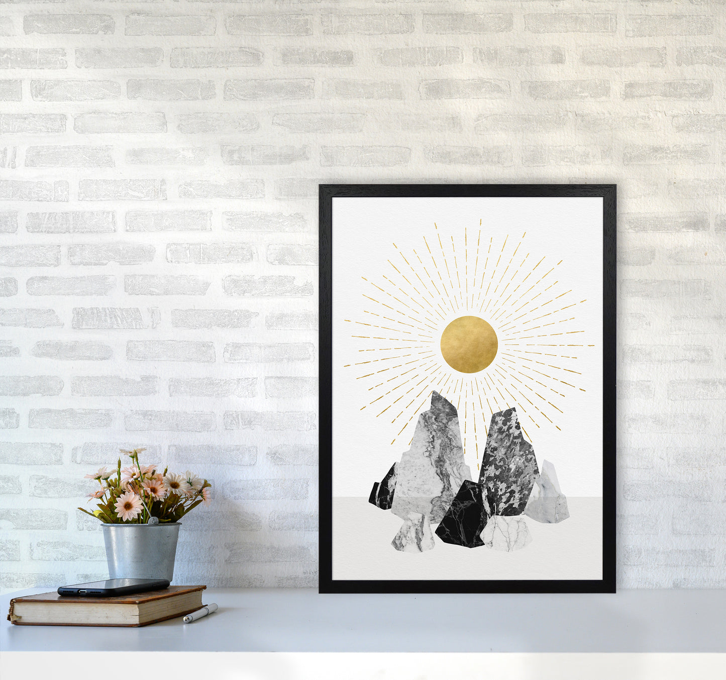 Rock Formation No 1 Art Print by Kookiepixel A2 White Frame