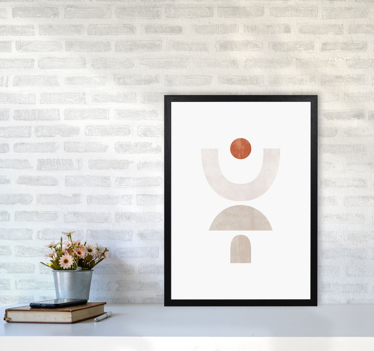 Abstract Geometric No 1 Art Print by Kookiepixel A2 White Frame