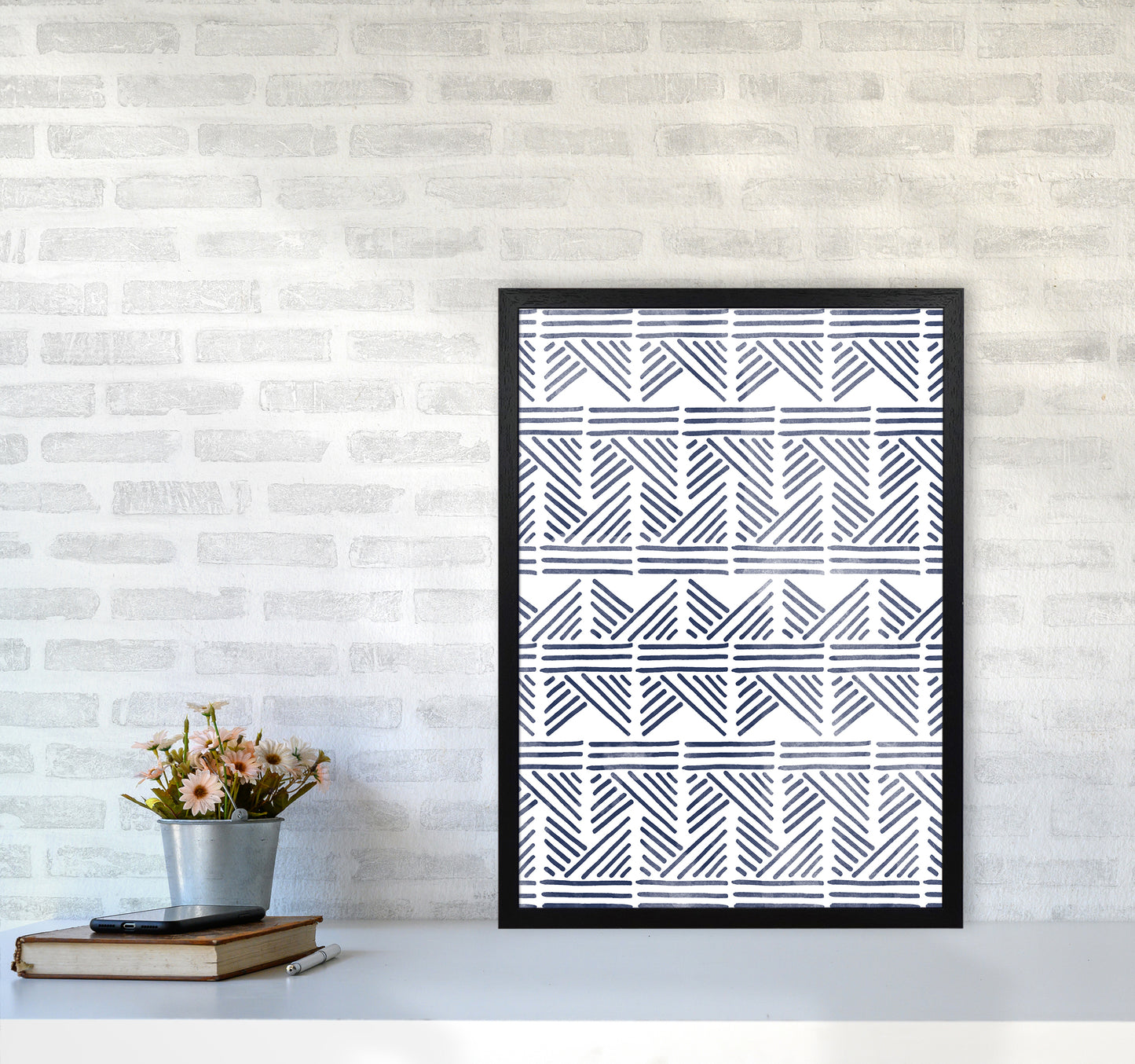 Aztec Print Art Print by Kookiepixel A2 White Frame