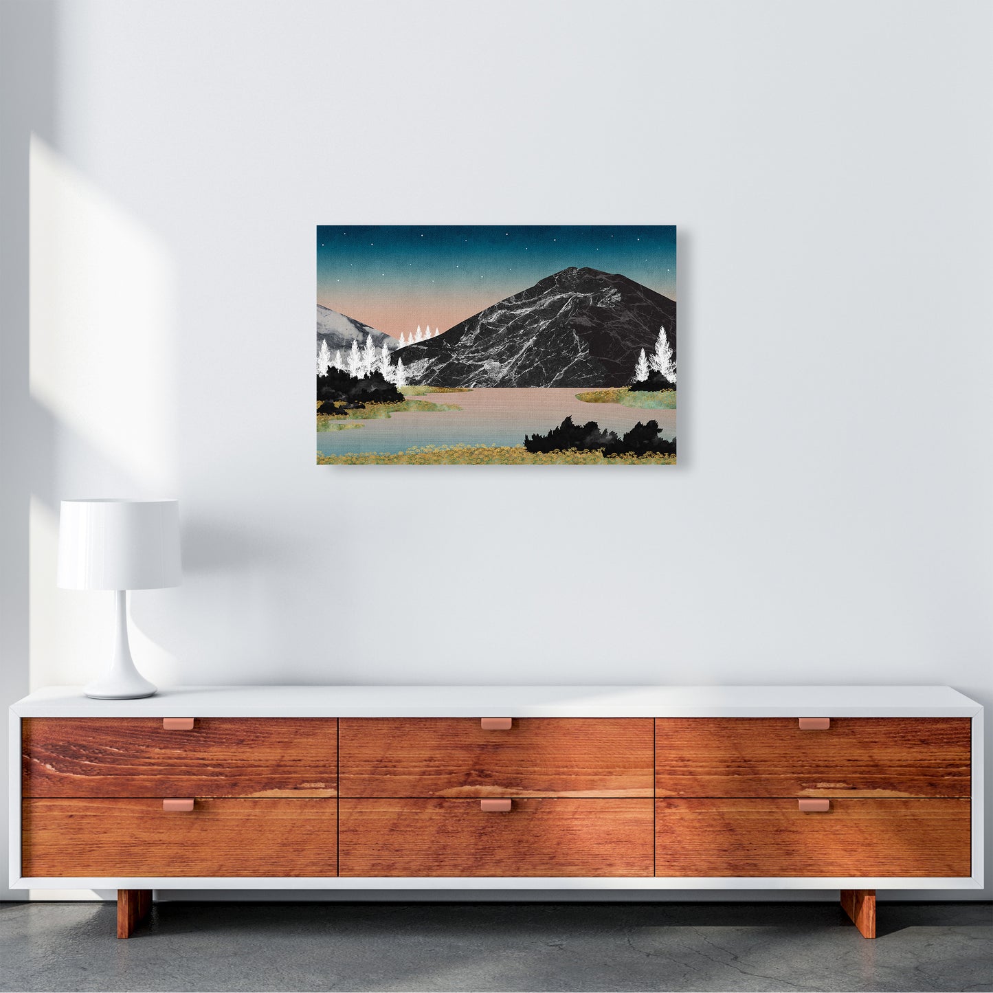 The Lake Art Print by Kookiepixel A2 Canvas
