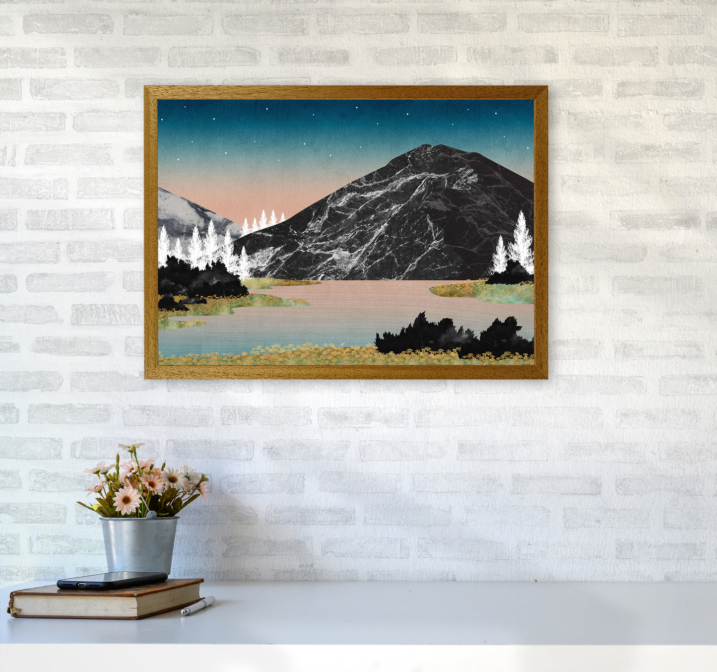 The Lake Art Print by Kookiepixel A2 Print Only