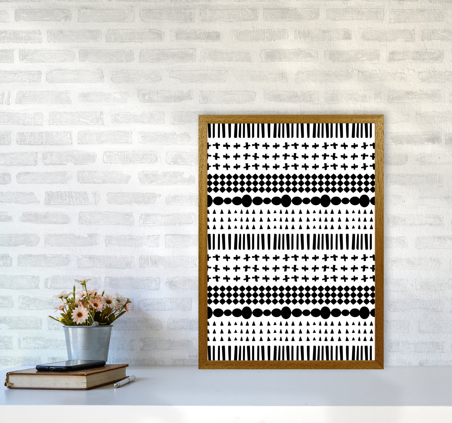 Scandi Pattern No 1 Abstract Art Print by Kookiepixel A2 Print Only