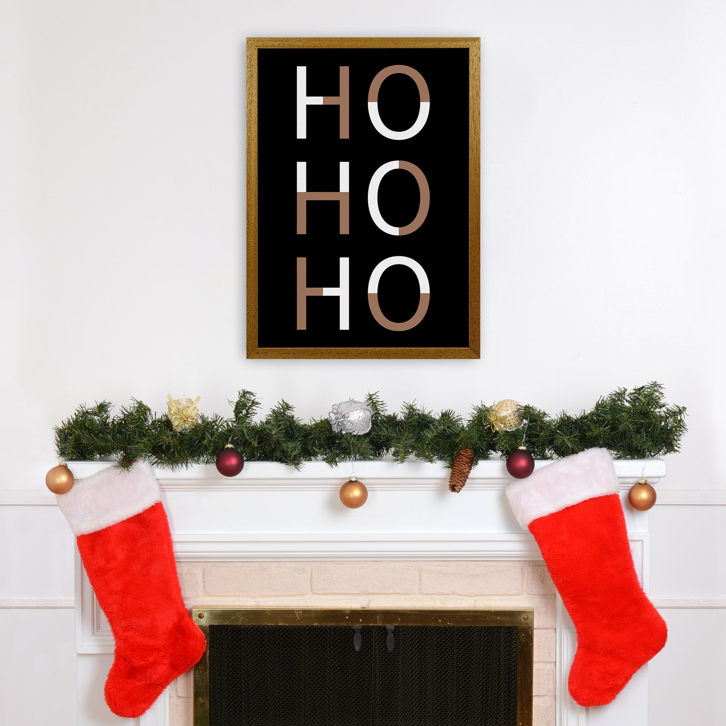 Hohoho Christmas Art Print by Kookiepixel A2 Print Only