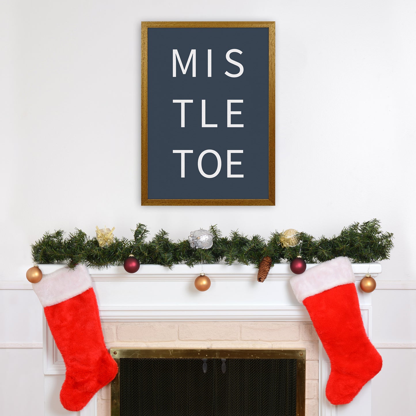 Mistletoe Christmas Art Print by Kookiepixel A2 Print Only