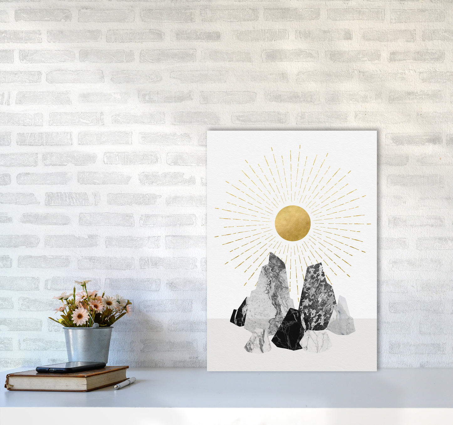 Rock Formation No 1 Art Print by Kookiepixel A2 Black Frame