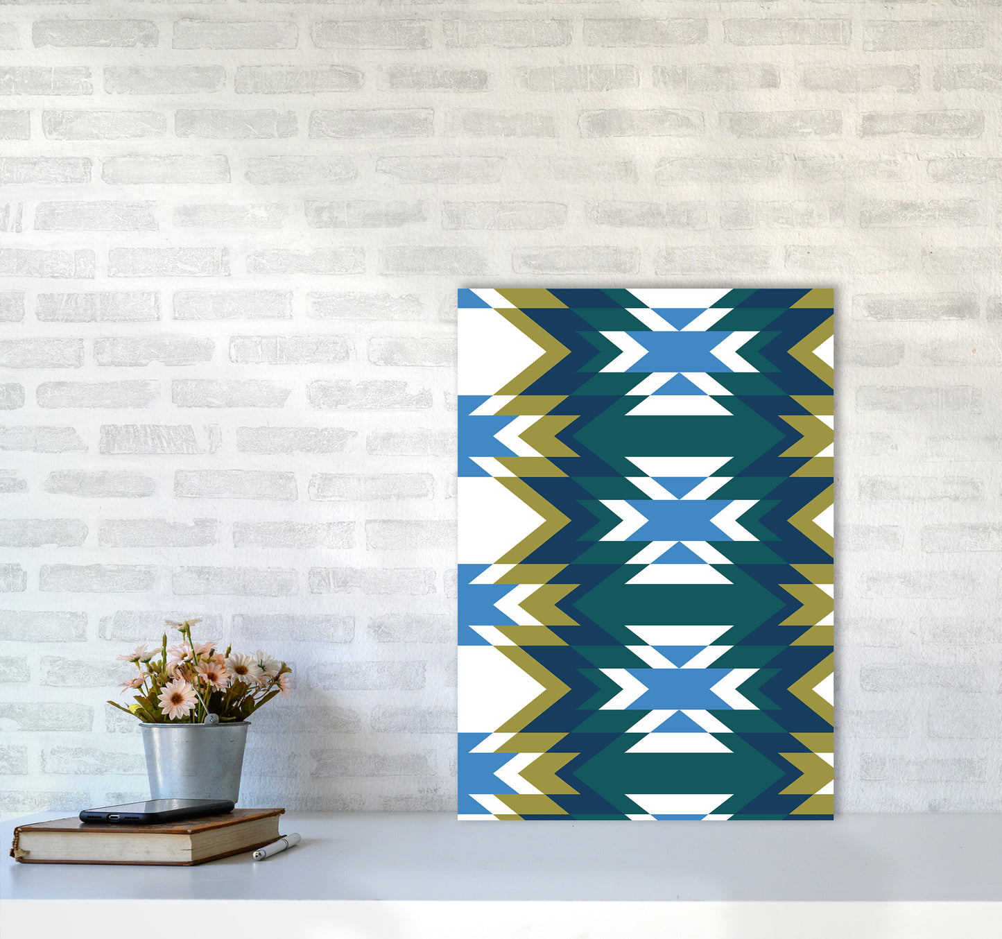 Navajos Print No 1 Abstract Art Print by Kookiepixel A2 Black Frame