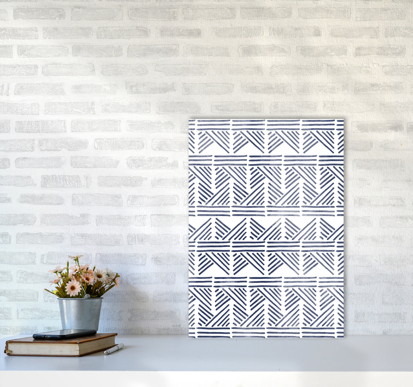 Aztec Print Art Print by Kookiepixel A2 Black Frame