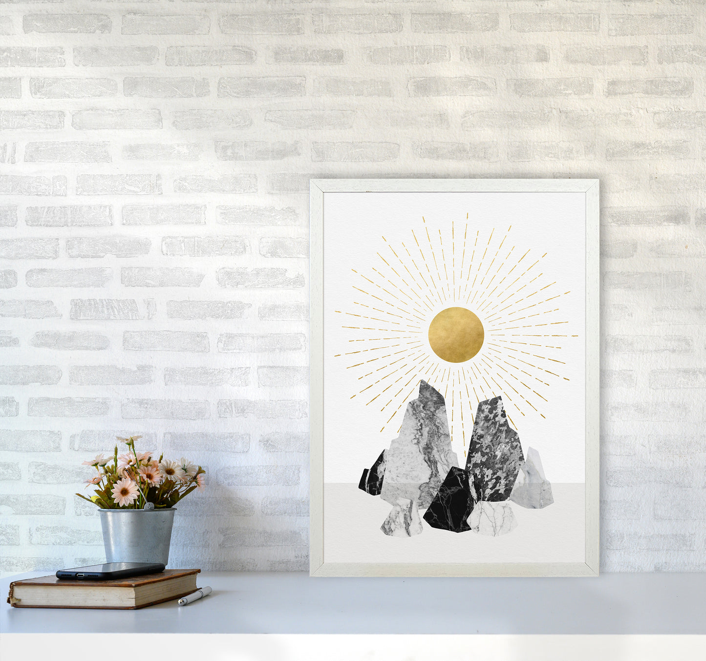 Rock Formation No 1 Art Print by Kookiepixel A2 Oak Frame