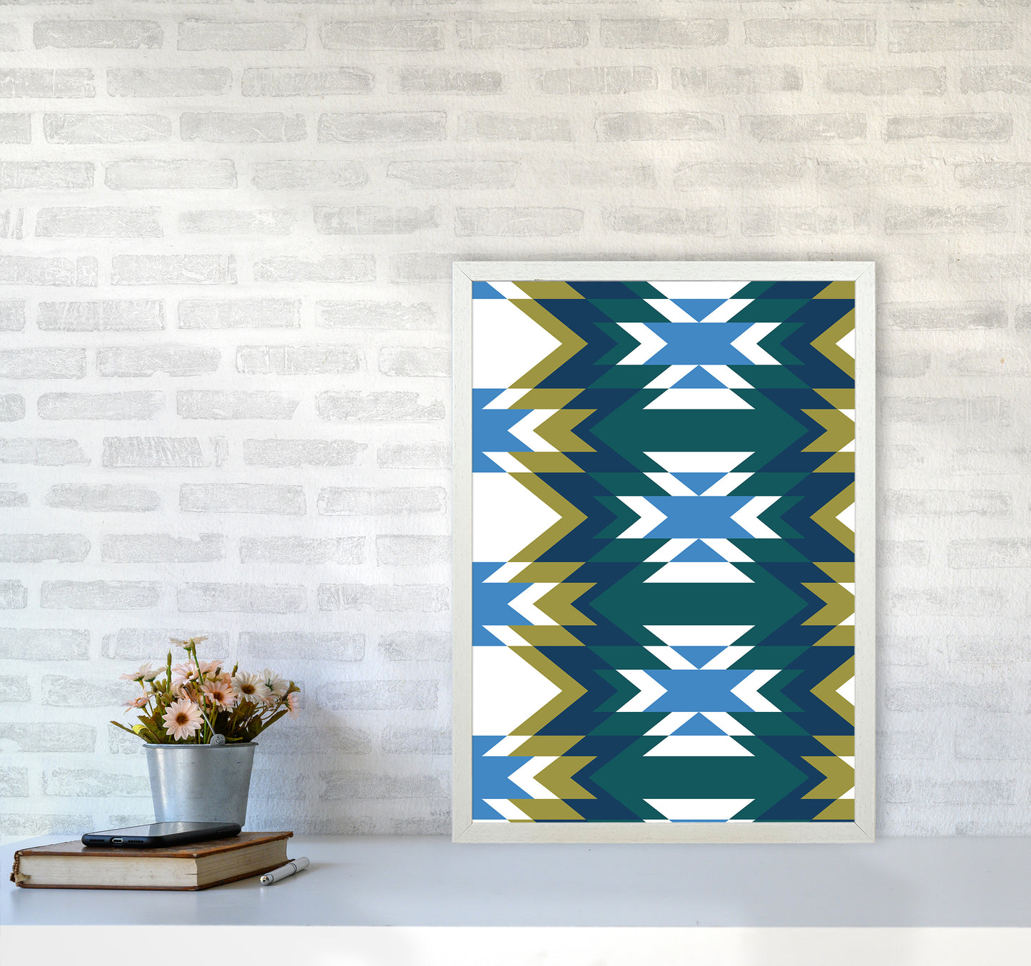 Navajos Print No 1 Abstract Art Print by Kookiepixel A2 Oak Frame
