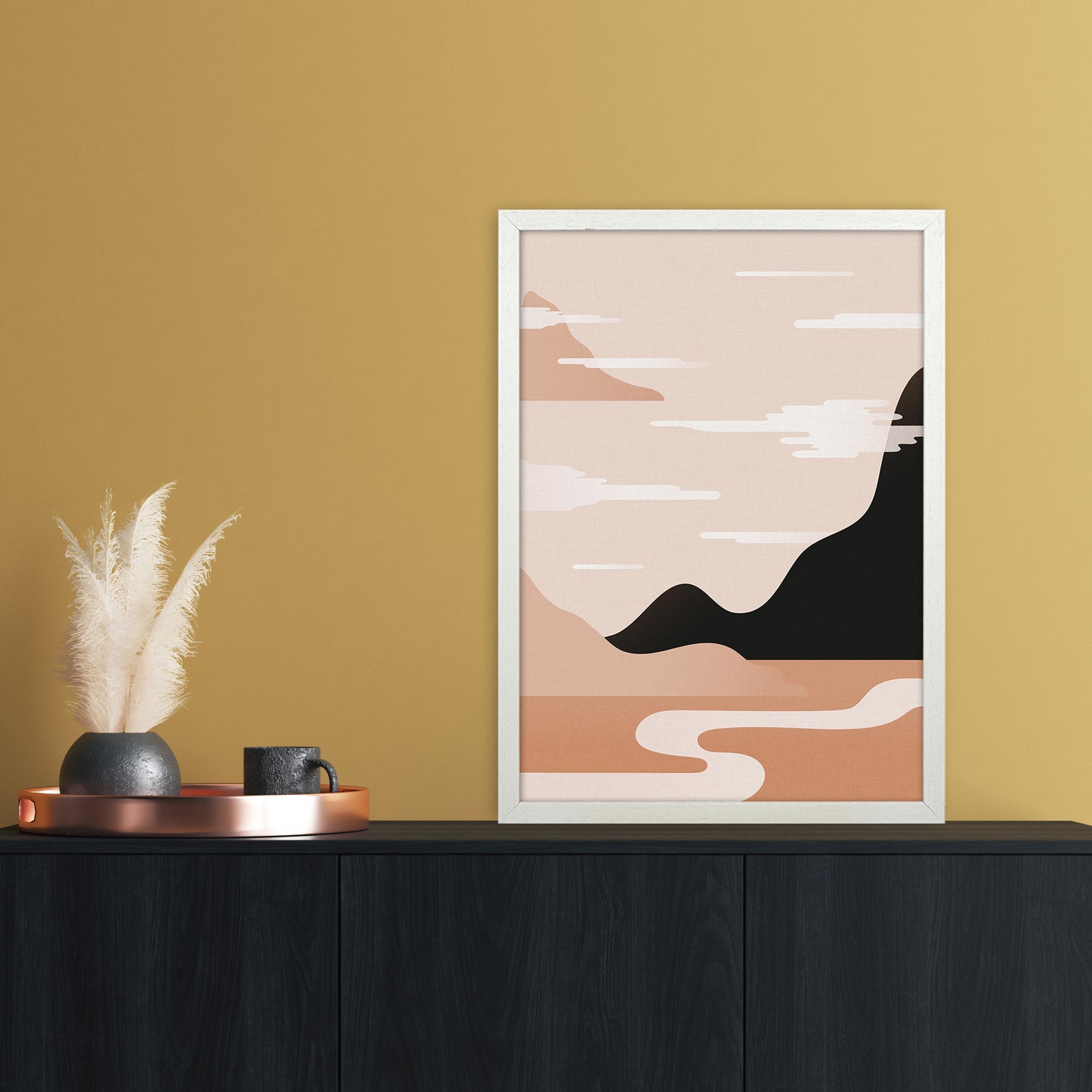 Morning Sunrise No 2 Art Print by Kookiepixel A2 Oak Frame