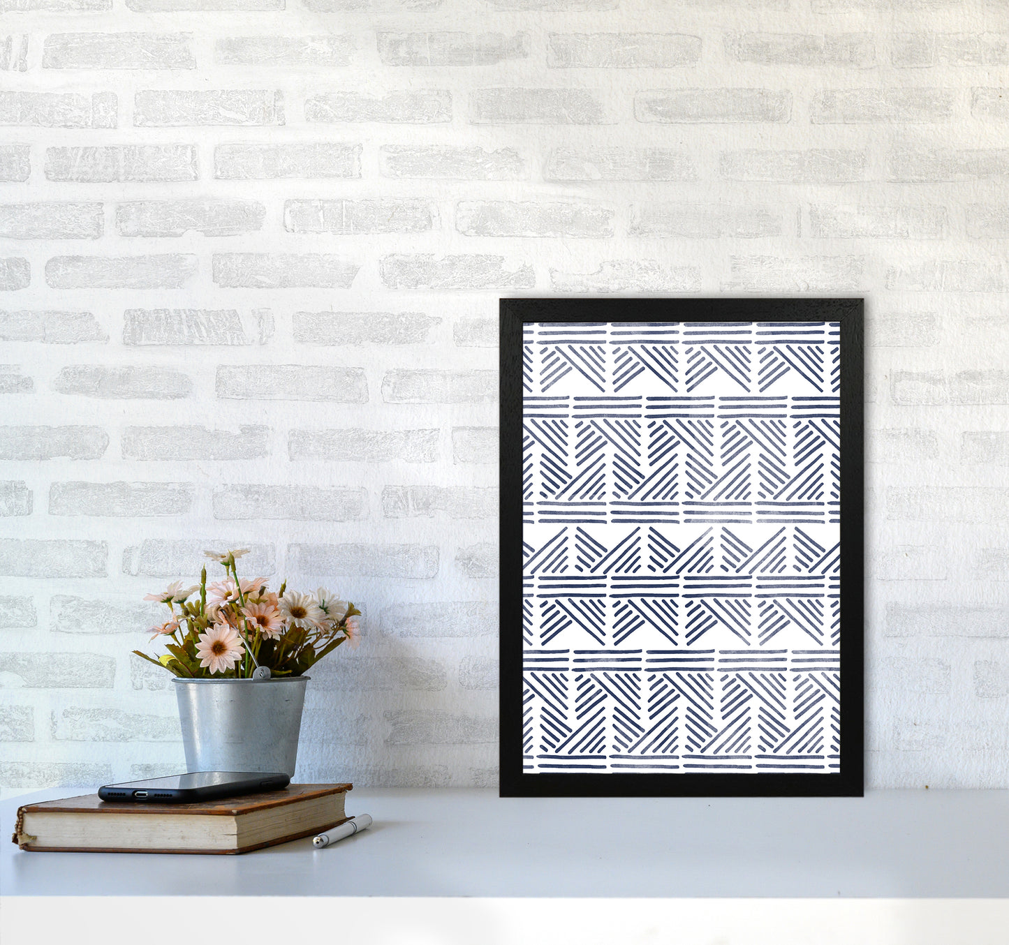 Aztec Print Art Print by Kookiepixel A3 White Frame